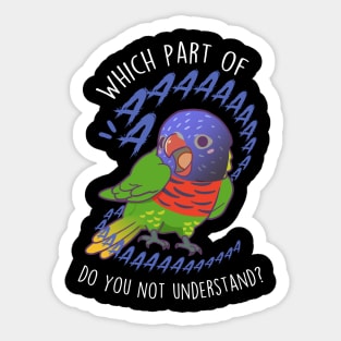 Green-naped Rainbow Lorikeet Parrot Aaaa Sticker